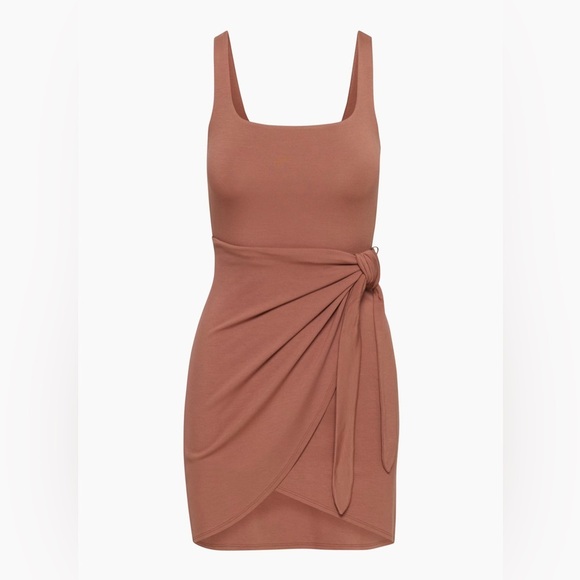 Aritzia Wilfred Saturn Mini Dress Drapey mini resort wrap dress - 2XS - Picture 1 of 10